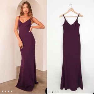 Lulus Moments of Bliss Purple Backless Mermaid Maxi Dress